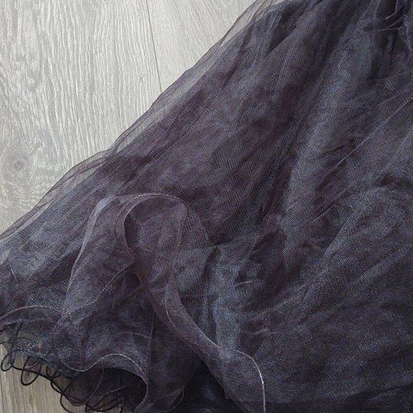 Final Chance Sale Sherri Hill Beaded Strapless Black Fuchia Tulle Dress - Picture 12 of 15